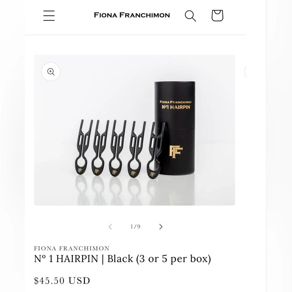 Never been worn Mona Franchimon No 1 Black Hairpin (Set of 5) - Picture 4 of 13